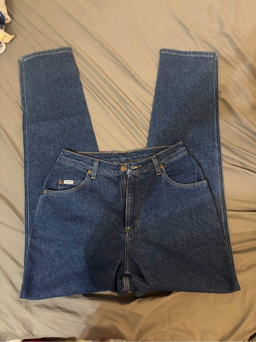 Lee Dark Blue High-Waisted Straight Leg Jeans